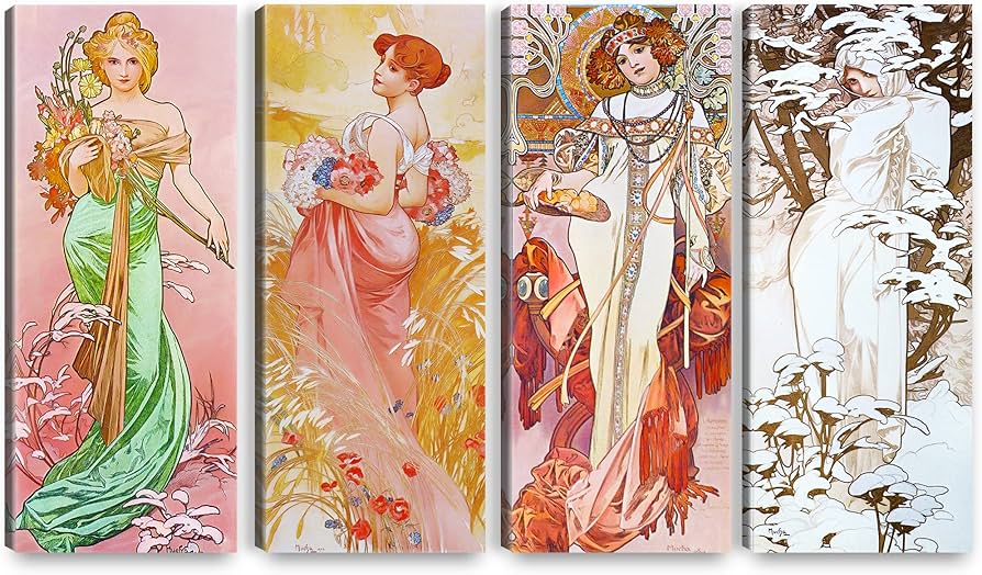 The Four Seasons 四季(穆夏 1896 装饰板)